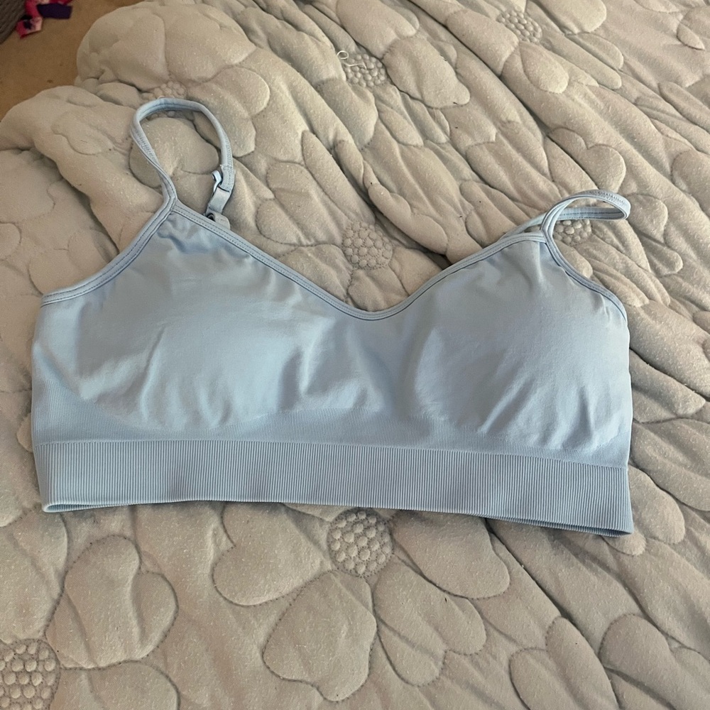 Athleta blue soft adjustable bra